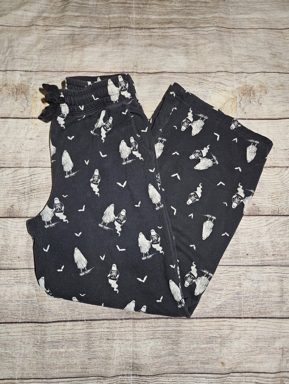American Eagle Halloween Ghost Skeleton Fleece Wide Leg Oversized Lounge Pants